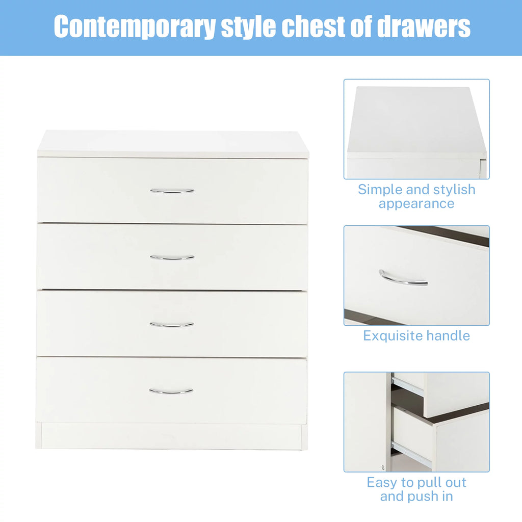 White 4 Drawer Wood Dresser E2929
