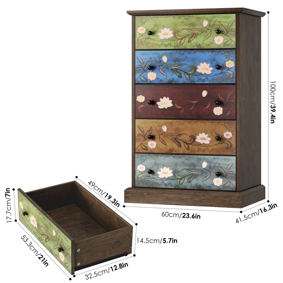 5 Drawer Wood Dresser O617255
