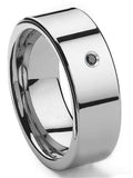 Black Tungsten Carbide 10MM Flat Comfort Fit Mens Wedding Band Ring G87878