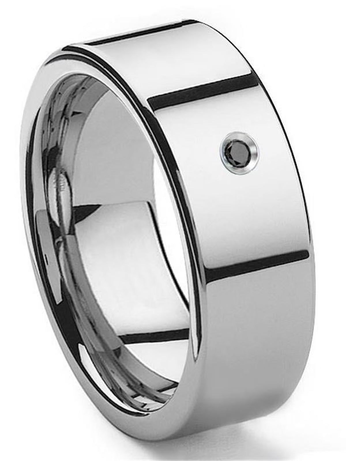 Black Tungsten Carbide 10MM Flat Comfort Fit Mens Wedding Band Ring G87878