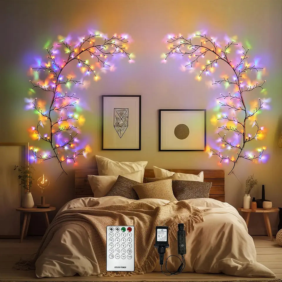 Enchanted Willow Vine Lights 160LEDs 8.2FT Voice-Activated Wall Decoration Light H4573