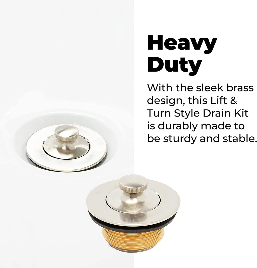 Brushed Nickel Bathtub Drain Assembly Conversion Kit I804437