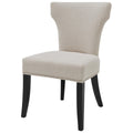 Cream Black Upholstered Fabric Side Chairs Set of 2 O104890
