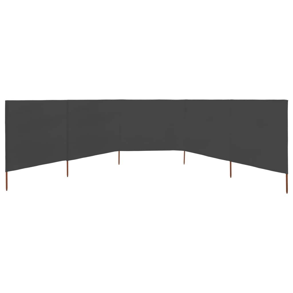5-Panel Wind Screen Fabric 600x120 cm Anthracite I747508
