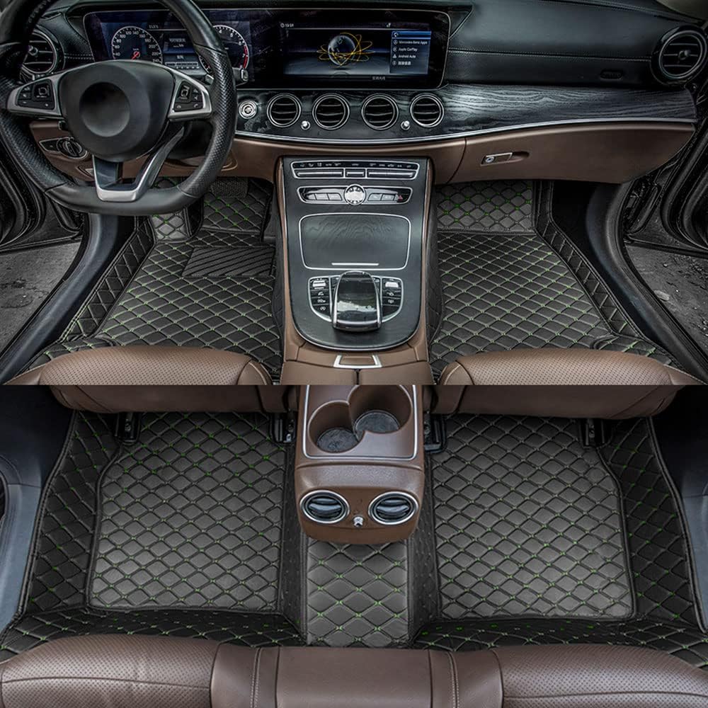 Black-Purple All Weather Non-Slip Leather Car Floor Mats L348654