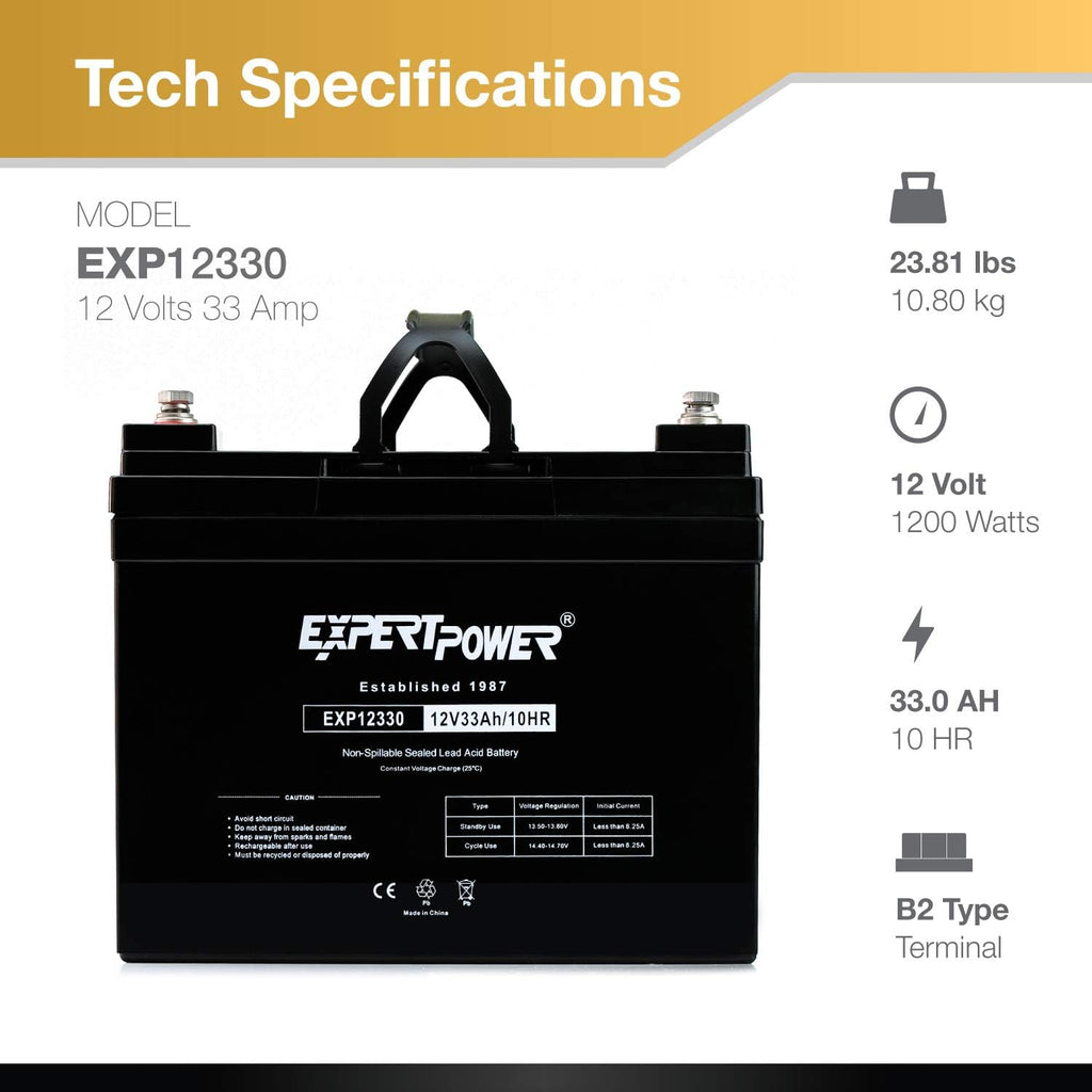 12v 33ah Rechargeable Deep Cycle Battery Pack of 2 S2694