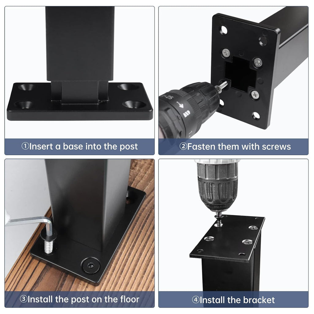 Black Powder Coated Aluminum Post Pack of 2 L65565