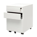 White 3 Drawer Mobile File Cabinet B760