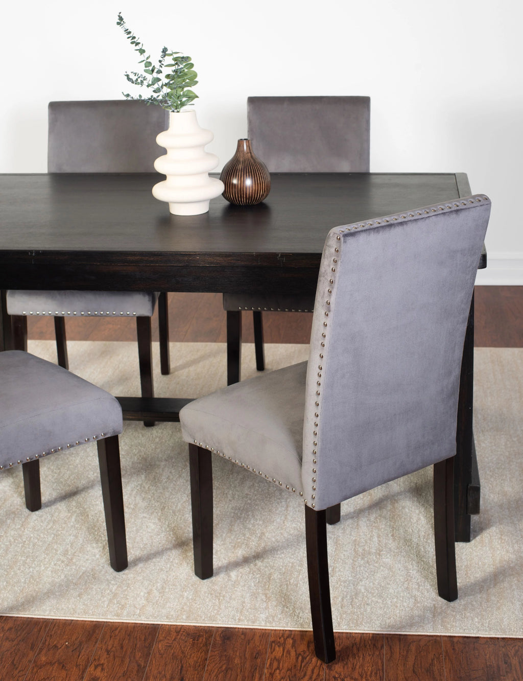 5-Piece Gray Dining Set with Table and 4 Chairs H1664