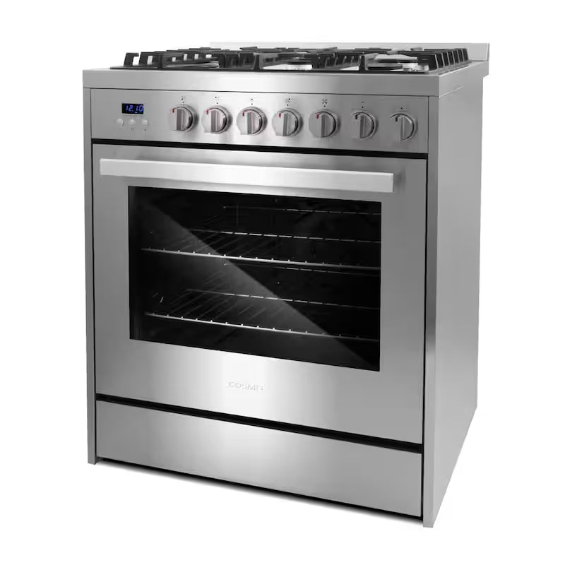 5 Burner Gas Range with Cast Iron Grates in Stainless Steel G765