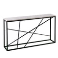 Faux Marble Skinny Console Table in Matte Black E59947