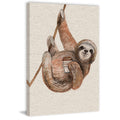 Handmade Hanging Sloth Print on Wrapped Canvas - 20 x 30 R983064