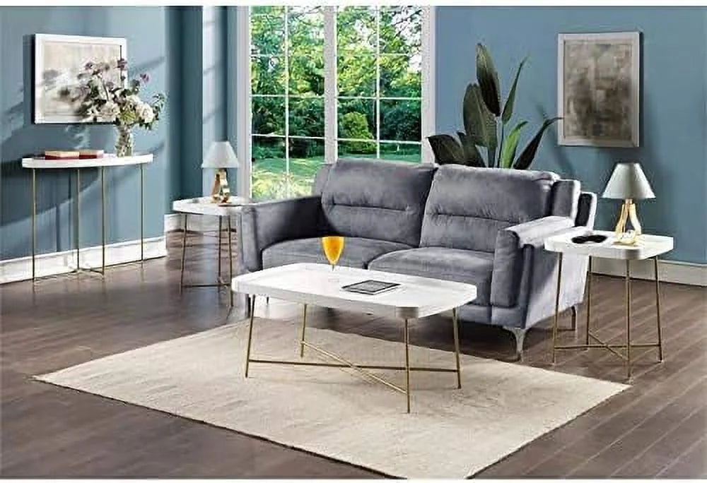 White Wood Coffee Table with X Legs R8258