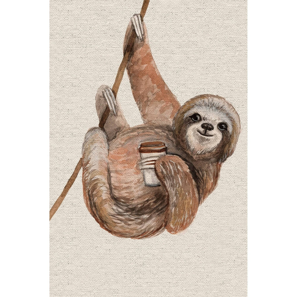 Handmade Hanging Sloth Print on Wrapped Canvas - 20 x 30 R983064