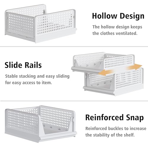 Stackable Plastic Storage Basket Bin T638