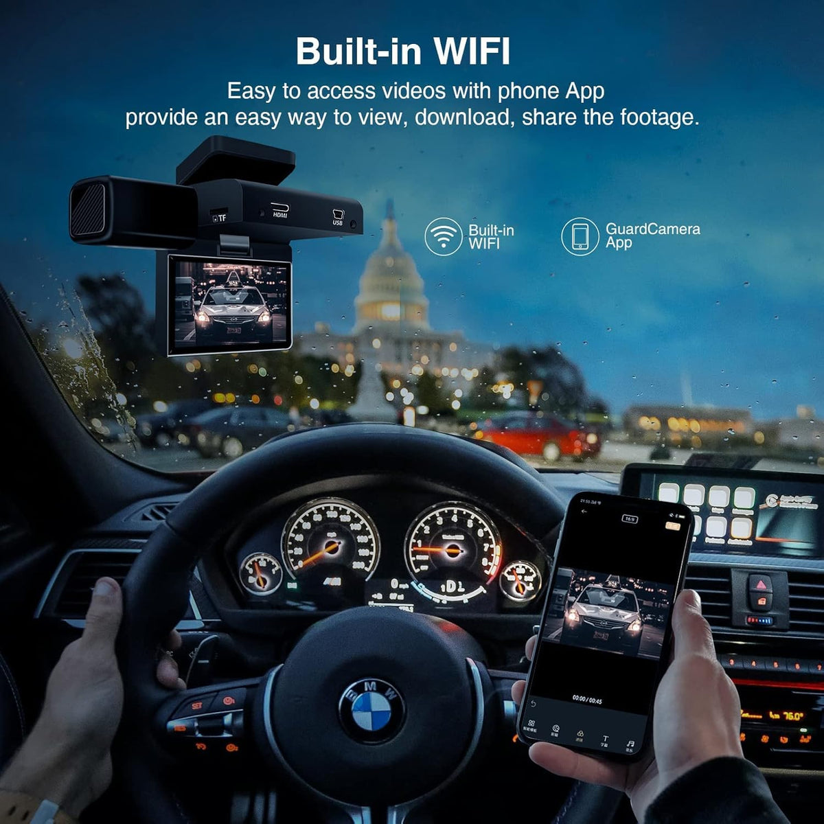 2.5K Dual Dash Camera with Night Vision H168468