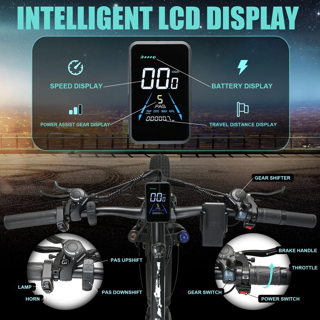 2000W 26 Fat Tire Electric Bike with 48V 23AH Removable Battery Y835386