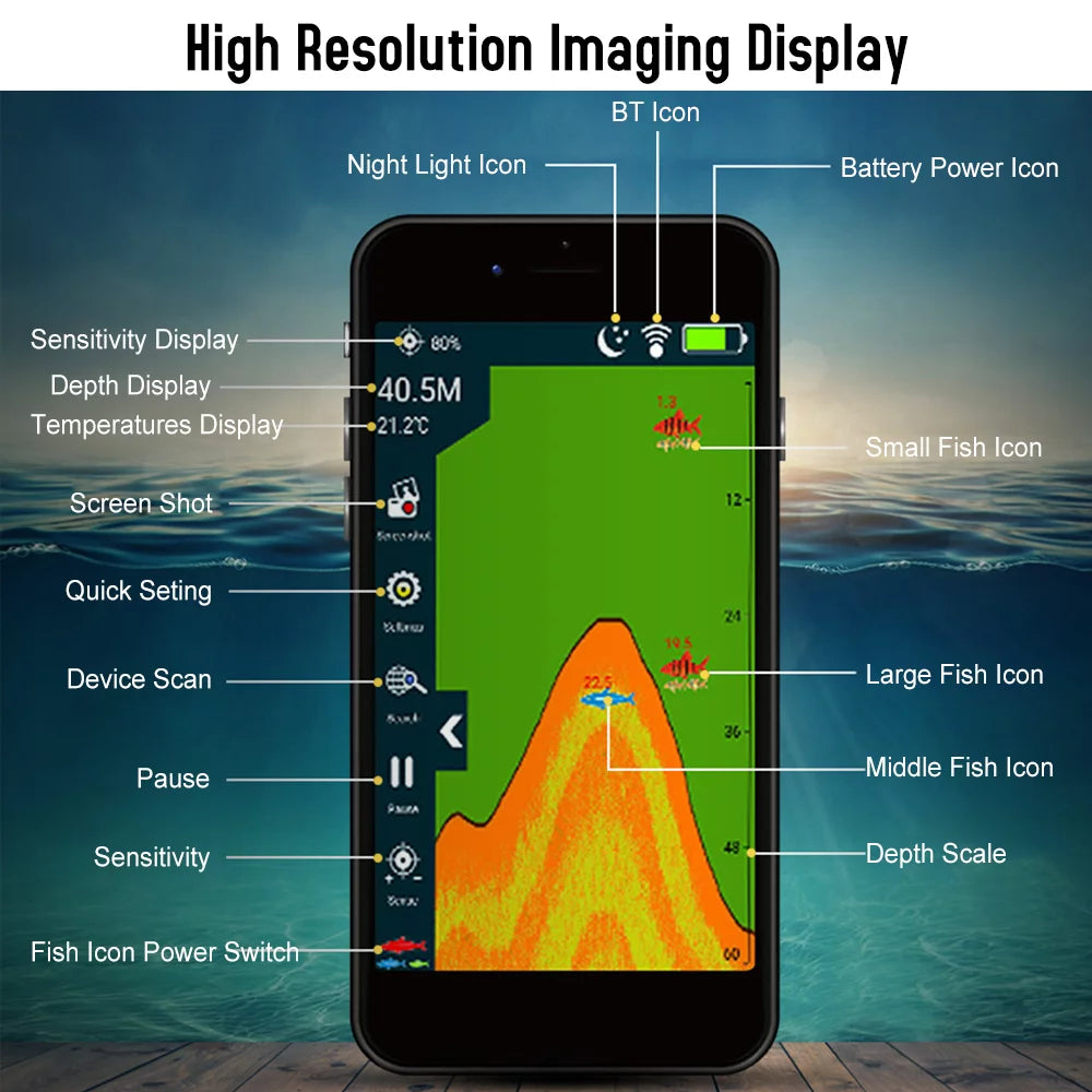 Portable Fish Finder Depth Finder C735