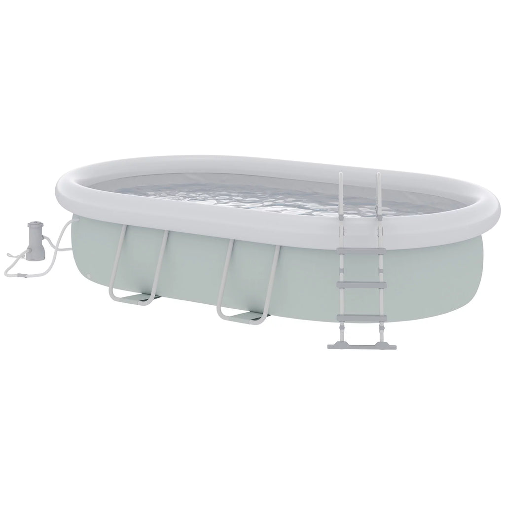 Brown Semi-Inflatable Frame Swimming Pool N8007