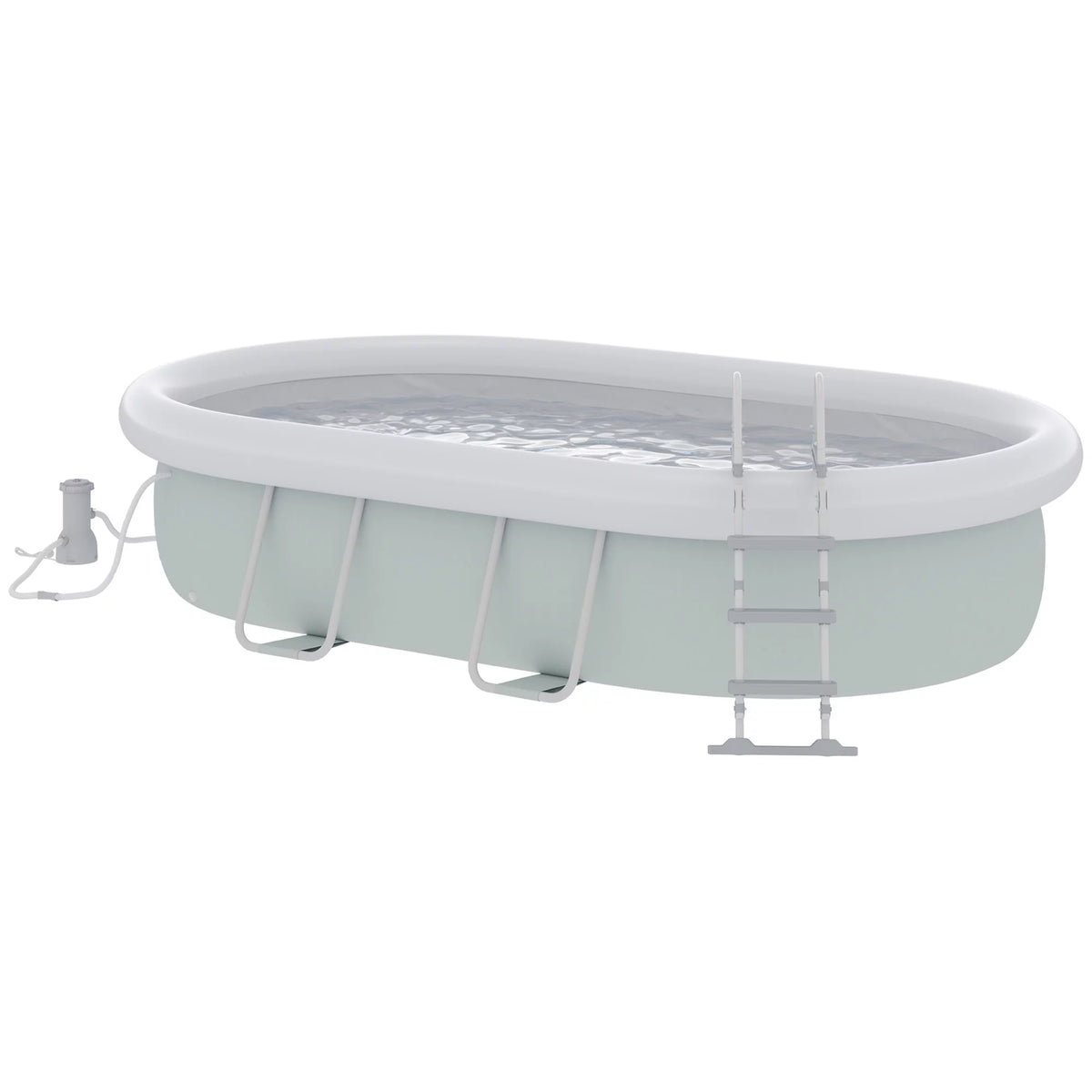 Brown Semi-Inflatable Frame Swimming Pool N8007