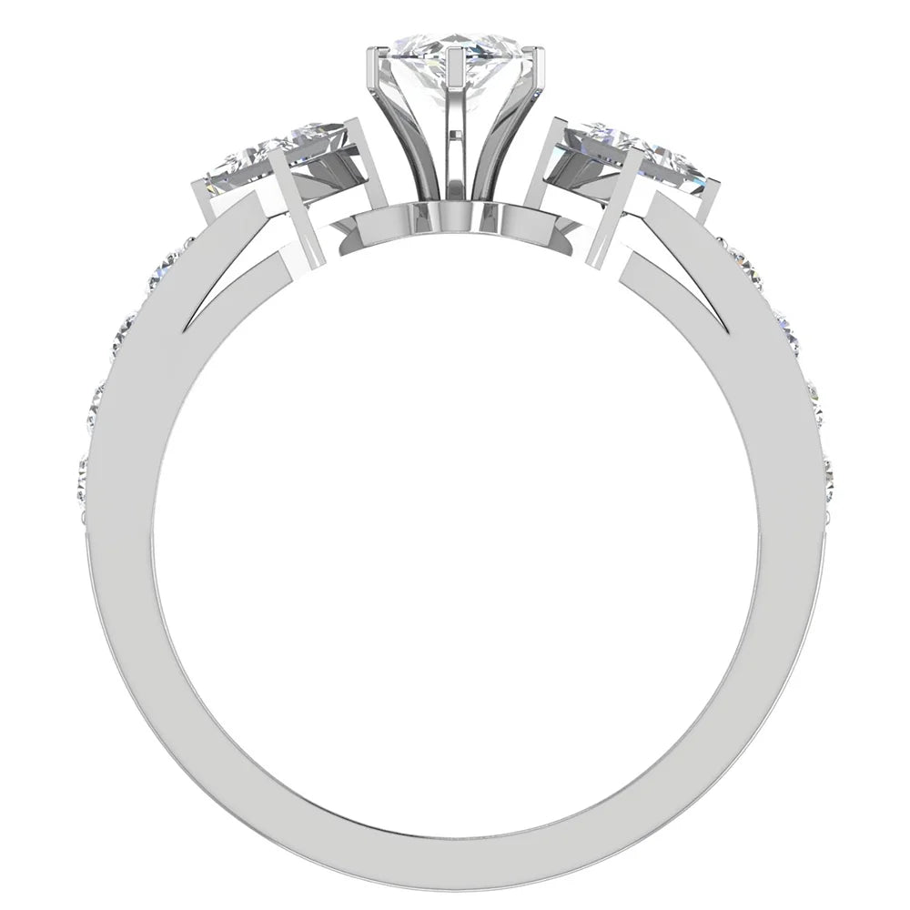 14K White Gold Diamond Engagement Ring B7034