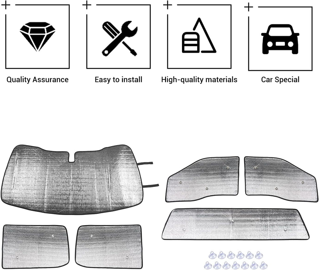 Windshield Side Window Sunshade Sun Visor 6PCs J925974