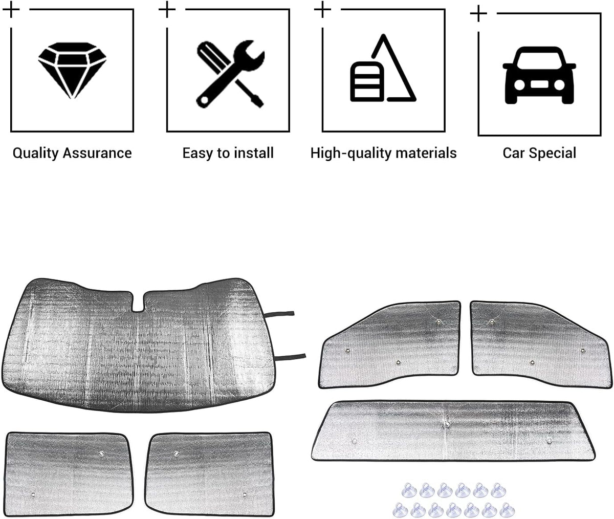 Windshield Side Window Sunshade Sun Visor 6PCs J925974