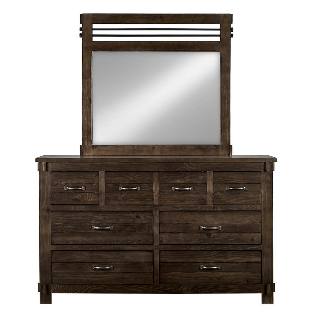 Wood Drawer Dresser & Mirror R3306