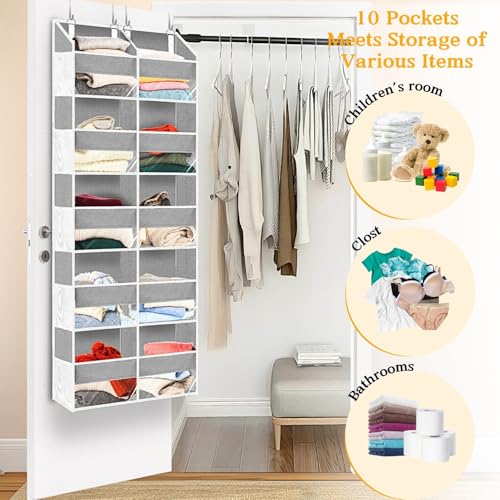 Light Grey 5-Tier Over The Door Hanging Storage Organizer Q90171