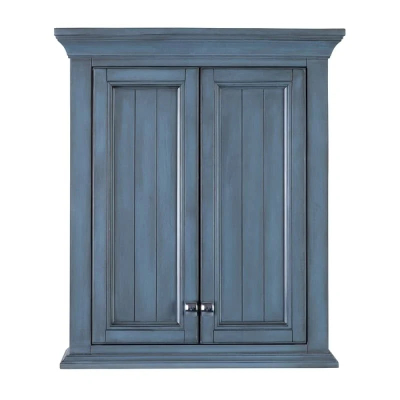 Harbor Blue 28 inch Wood Wall Mounted Bathroom Cabinet T189507