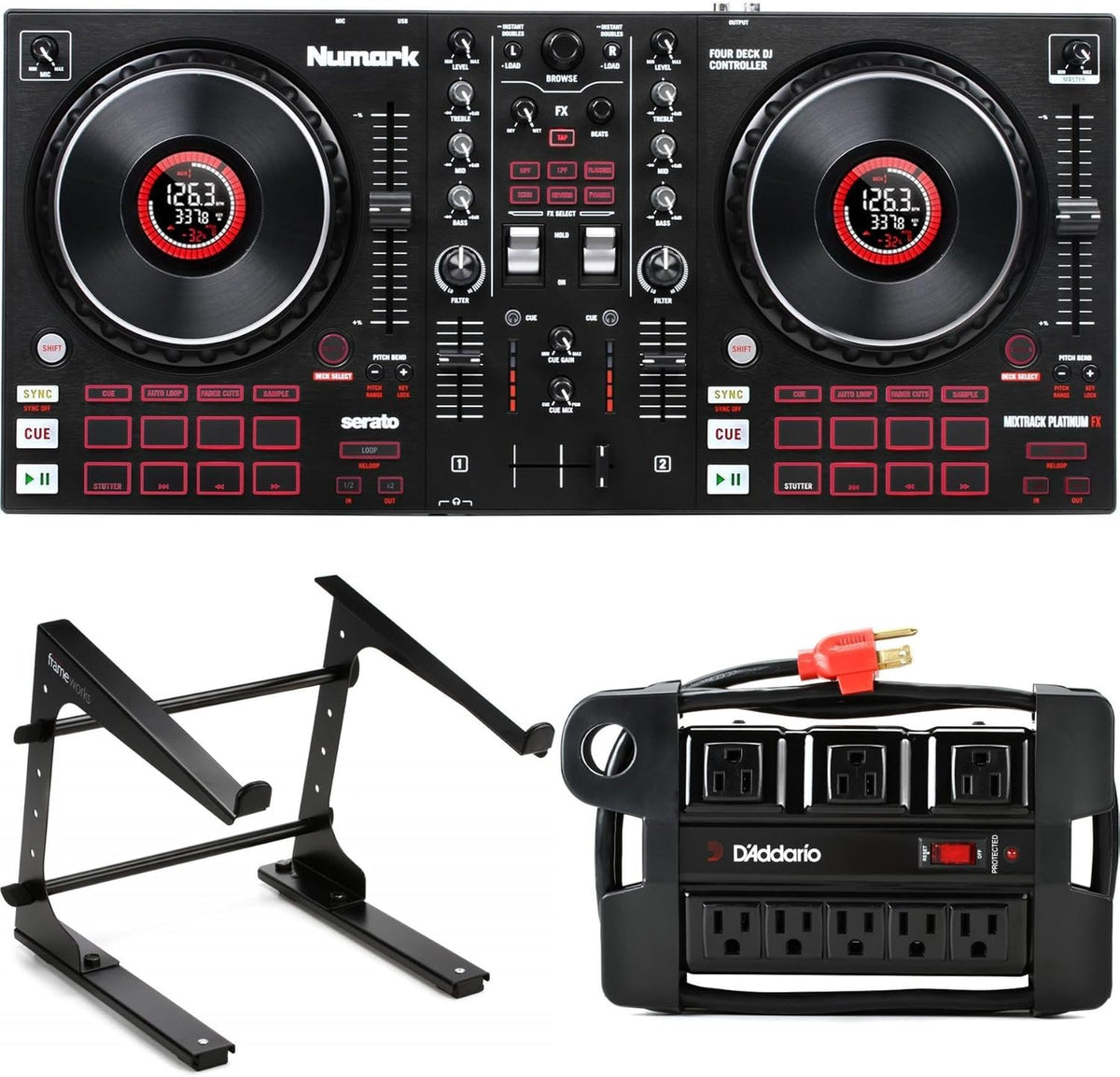 4-channel DJ Controller with Laptop Stand W89708