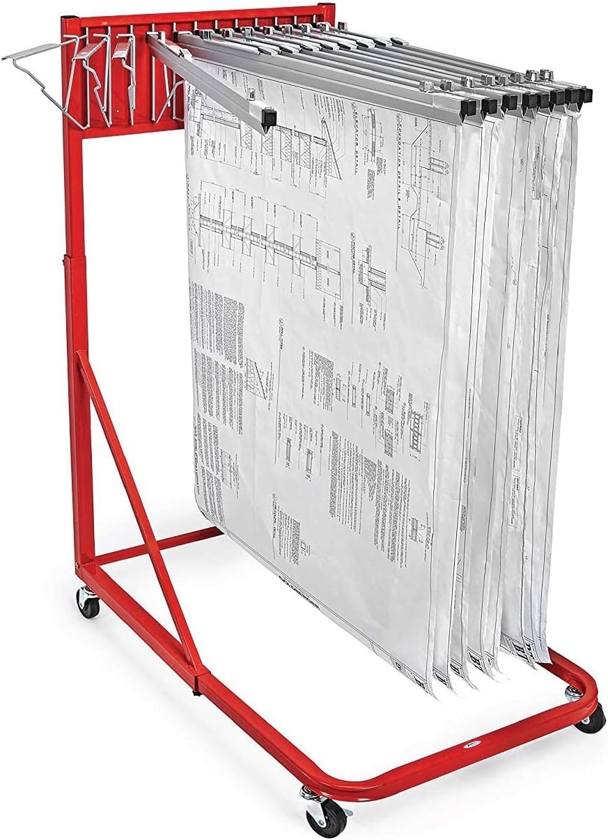 White Vertical Poster Display Rack and Plans Holder File Organizer Stand Q459456