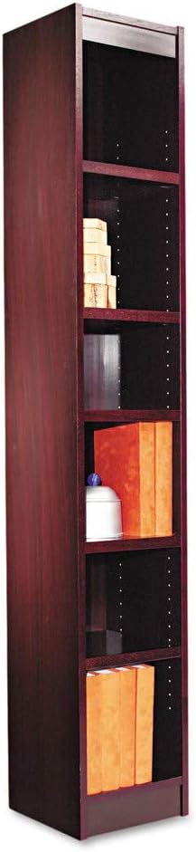 Narrow Profile Six-Shelf Wood Veneer Bookcase P6724