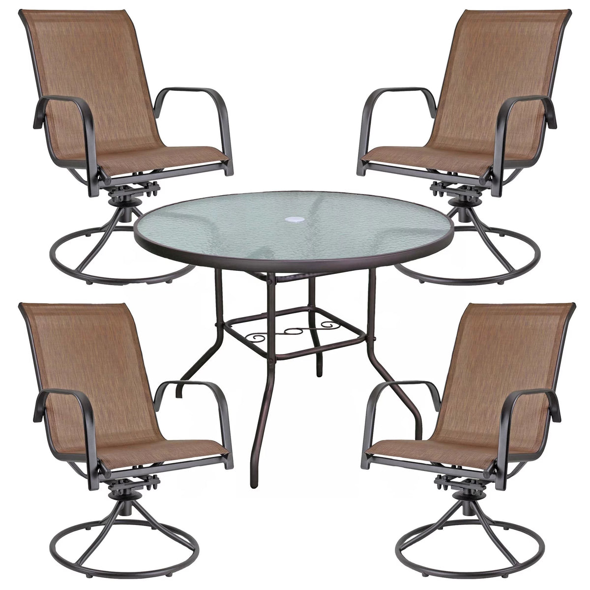 Brown 5-Piece Patio Dining Set X76271