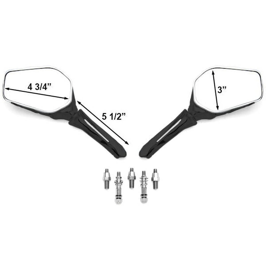 Black/Chrome Skeleton Hand Motorcycle Mirrors N5416