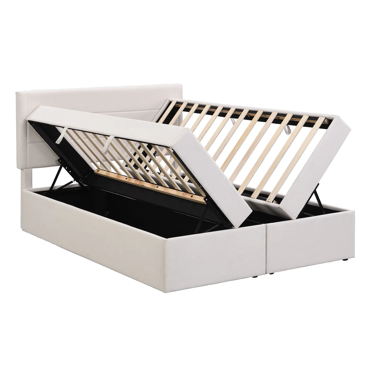 Full Size Lift-up Upholstery Platform Bed with Storage H9258