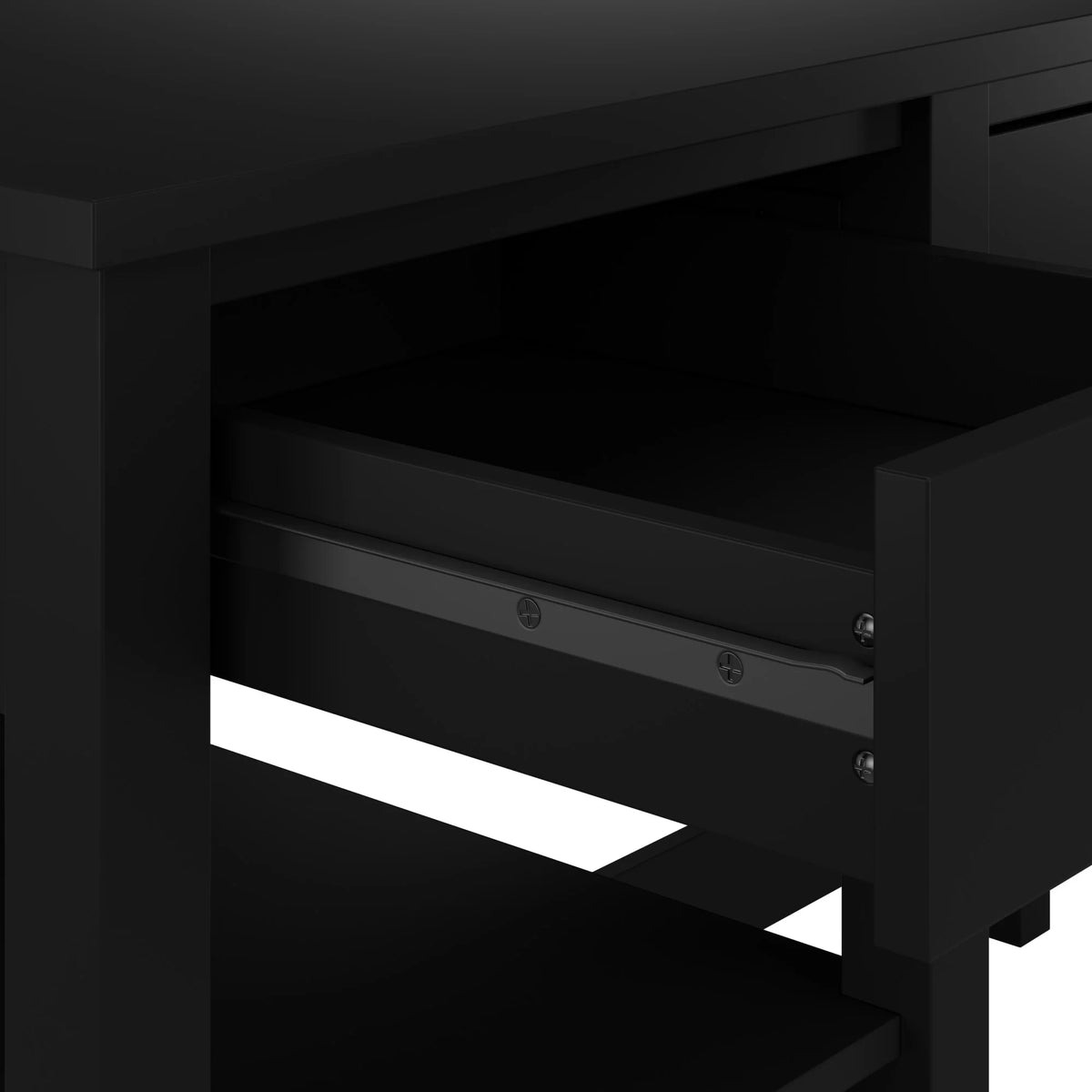 54W Computer Desk with Shelves in Classic Black Z72343