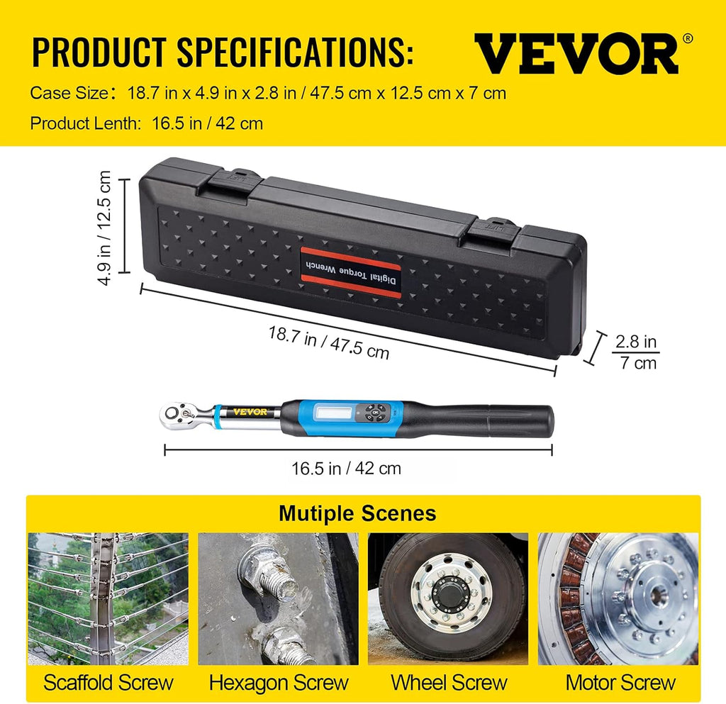 3/8 Drive Digital Torque Wrench with Socket Set & Case S630121