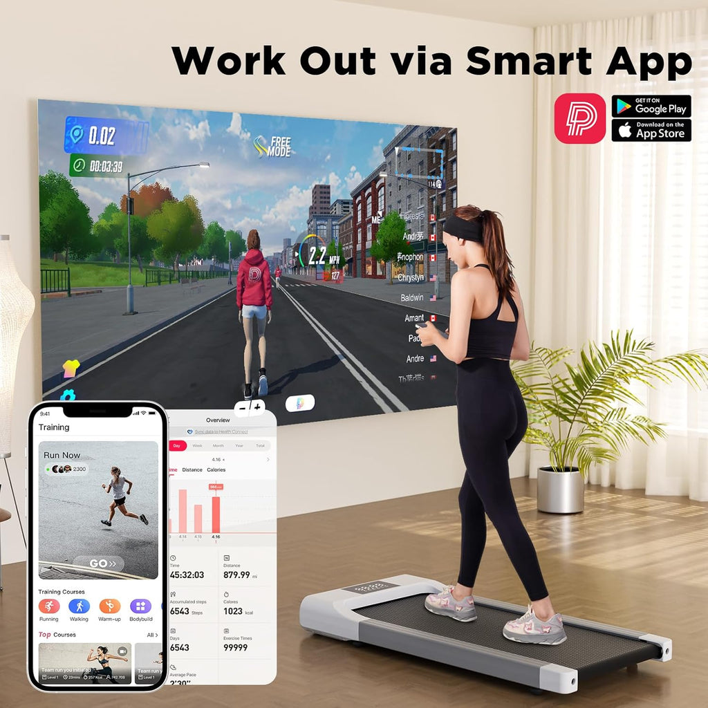 Under Desk Treadmill with Remote Control LED Display, 300 lb Capacity U744944