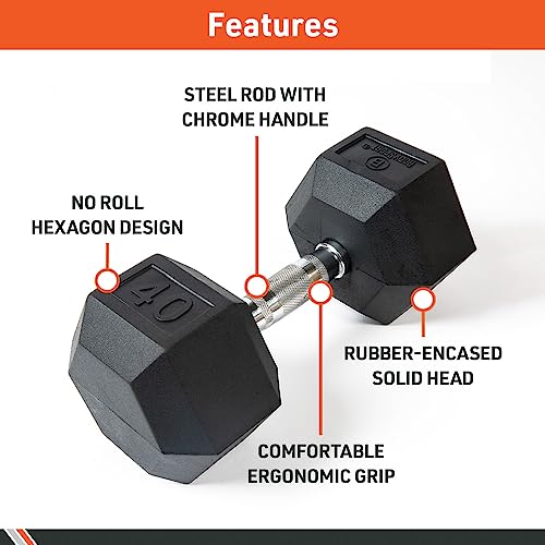 Pair Rubber Encased Hex Dumbbell H9472