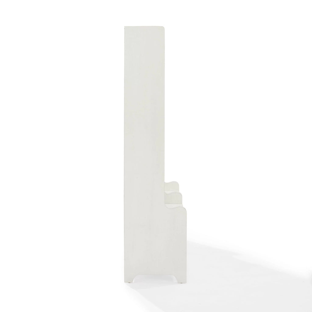 Distressed White Wood Hall Tree (Set of 2) L88315