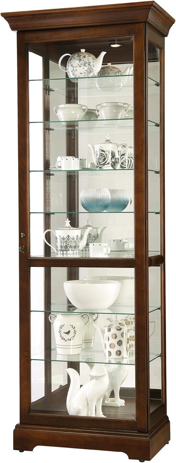 Cherry Bordeaux Seven Glass Shelves Curio Cabinet S783957