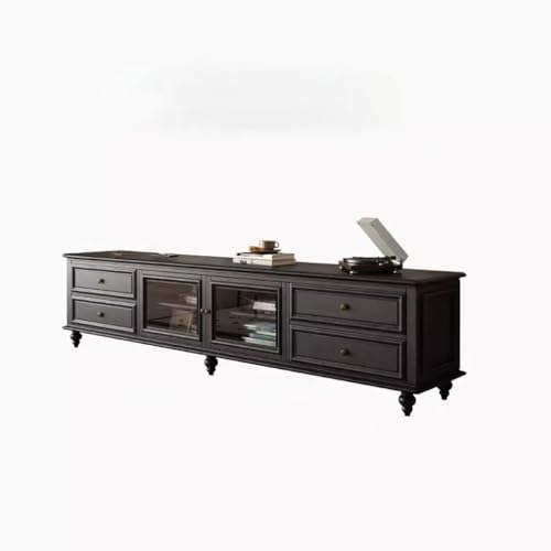 Black Solid Wood TV Stand (200X40X55CM) W760206