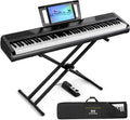 88 Weighted Keys Digital Piano with Stand, Semi Weighted Electric Piano, Black Y37265