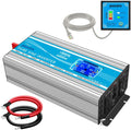1500 Watt Pure Sine Wave Power Inverter 12V DC to 110V/120V AC with LCD Display USB Port 4AC Outlets V41910