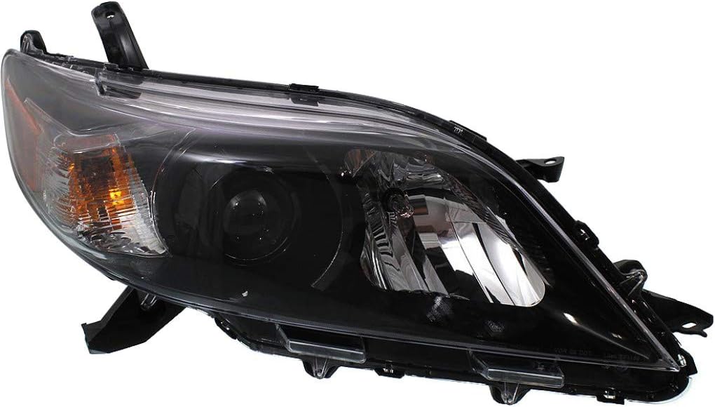 Passenger Side Head Light Assembly with Bulbs Black Housing H208463