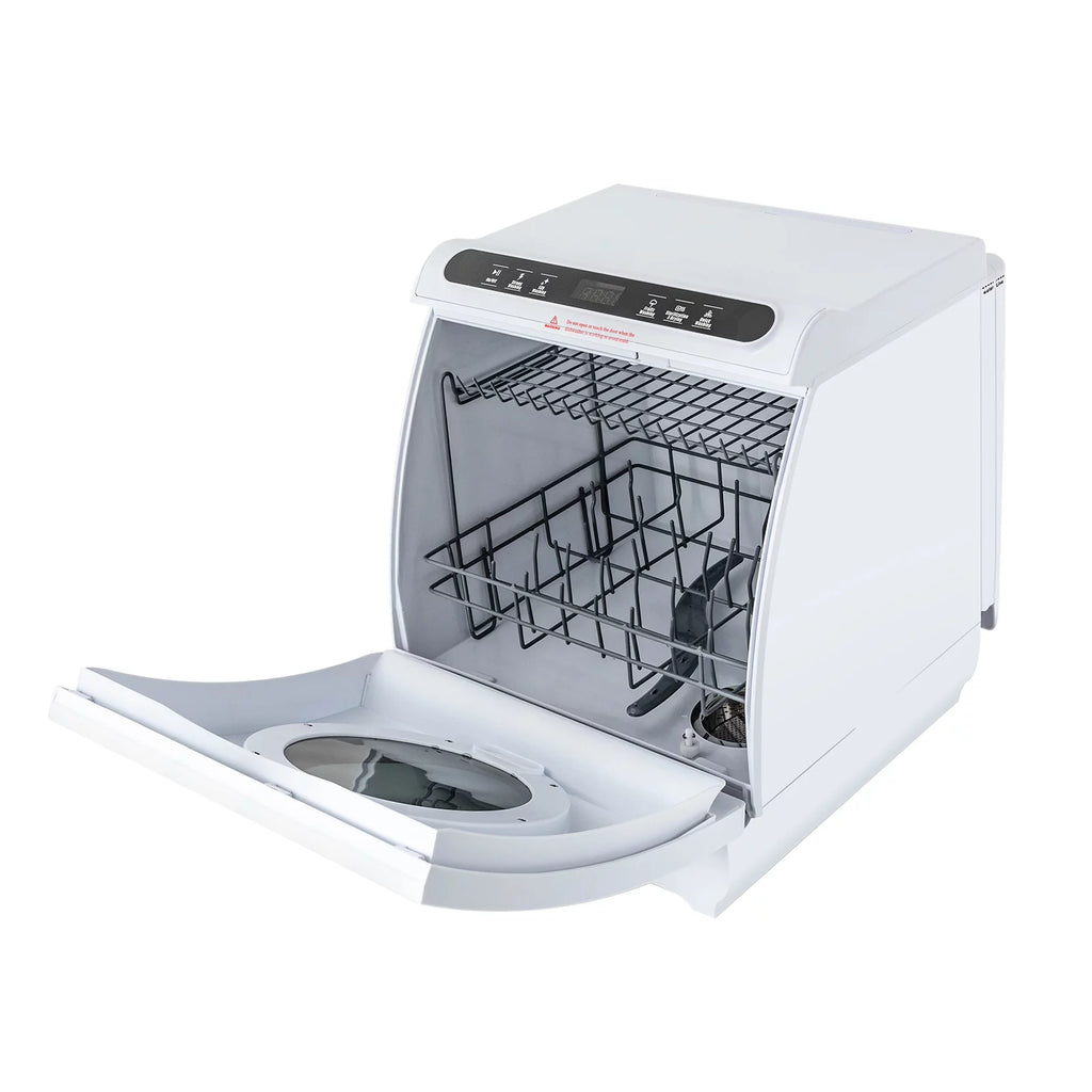900W White Compact Countertop Dishwasher P712