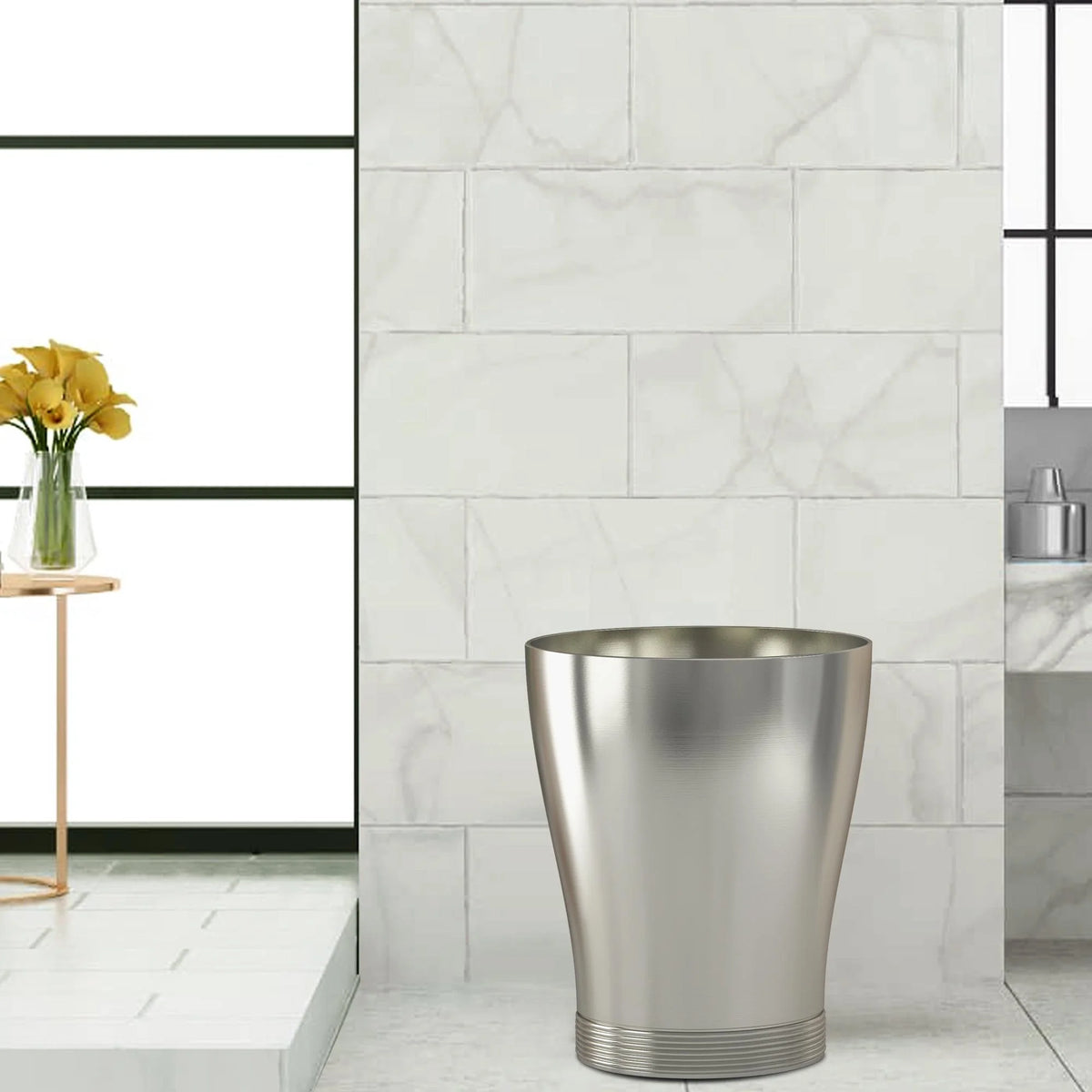 Metal Trash Can Wastebasket D5093