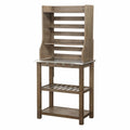 Barnwood Wire-Brush Baker's Rack B453535