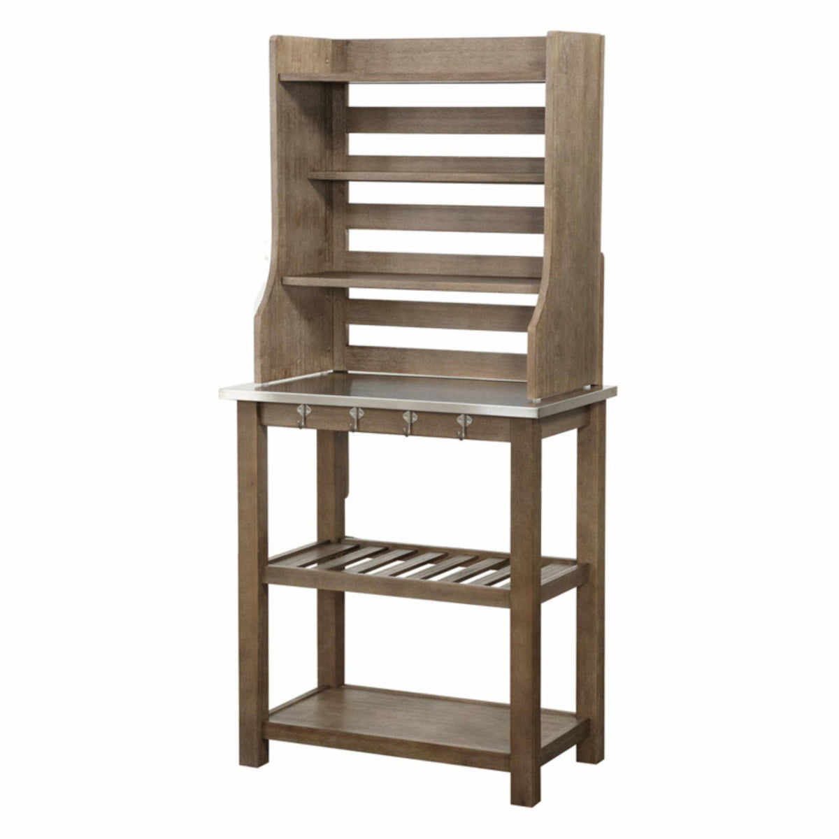 Barnwood Wire-Brush Baker's Rack B453535